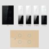 Wifi Smart Light Switch Glass Screen Touch Panel Voice Control Wireless Wall Switches Remote with Alexa Google Home 1/2/3/4 Gang White Color